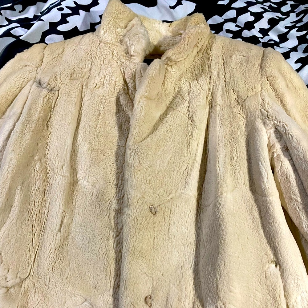 Vintage 1970s Evan collection fur coat from my great aunt, original softness